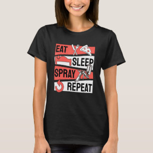 Eat Sleep Spray Repeat Car Painter T-Shirt