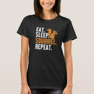 Eat Sleep Squirrel Repeat Fox Eastern Grey Japanes T-Shirt