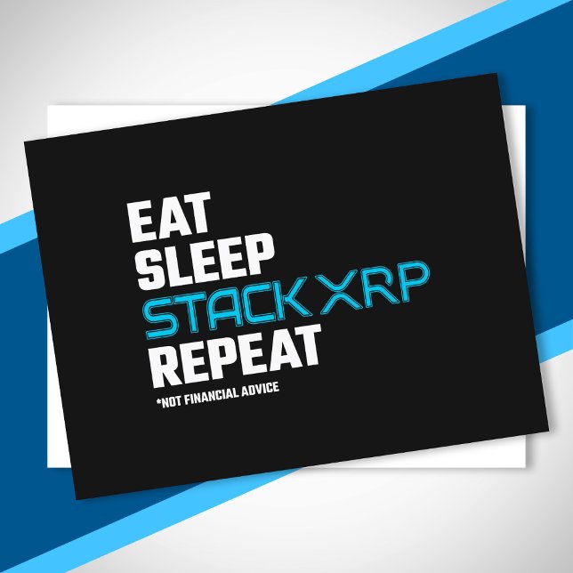 Eat Sleep Stack Funny XRP Crypto Quote Meme Postcard (Creator Uploaded)