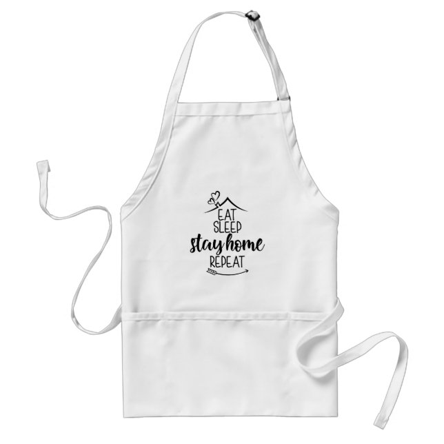 Eat Sleep Stay Home Repeat Standard Apron (Front)