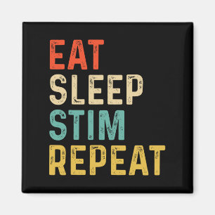 Eat Sleep Stim Repeat Autism Awareness Kids Boys W Magnet