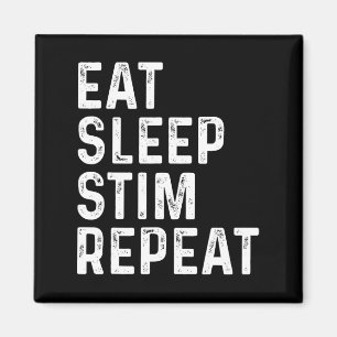 Eat Sleep Stim Repeat Autism Awareness Kids Funny Magnet