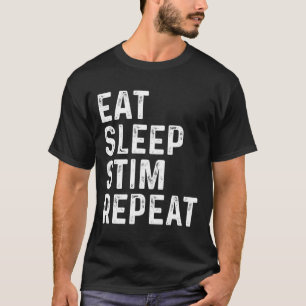 Eat Sleep Stim Repeat Autism Awareness Kids Funny  T-Shirt