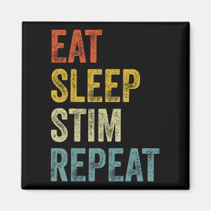 Eat Sleep Stim Repeat Funny Autism Awareness Kids Magnet