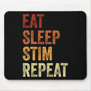 Eat Sleep Stim Repeat Funny Autism Awareness Mouse Pad