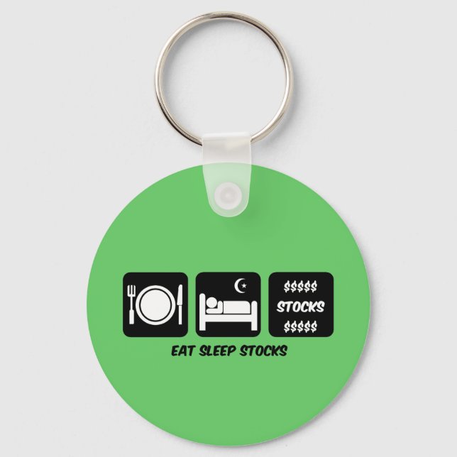 eat sleep stocks key ring (Front)