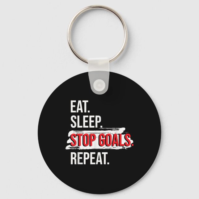 Eat Sleep Stop Goals Repeat - Field Hockey Player  Key Ring (Front)