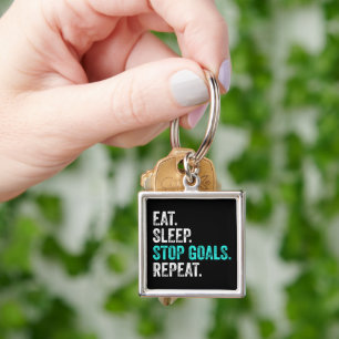 Eat Sleep Stop Goals Repeat - Goalkeeper Gift    Key Ring