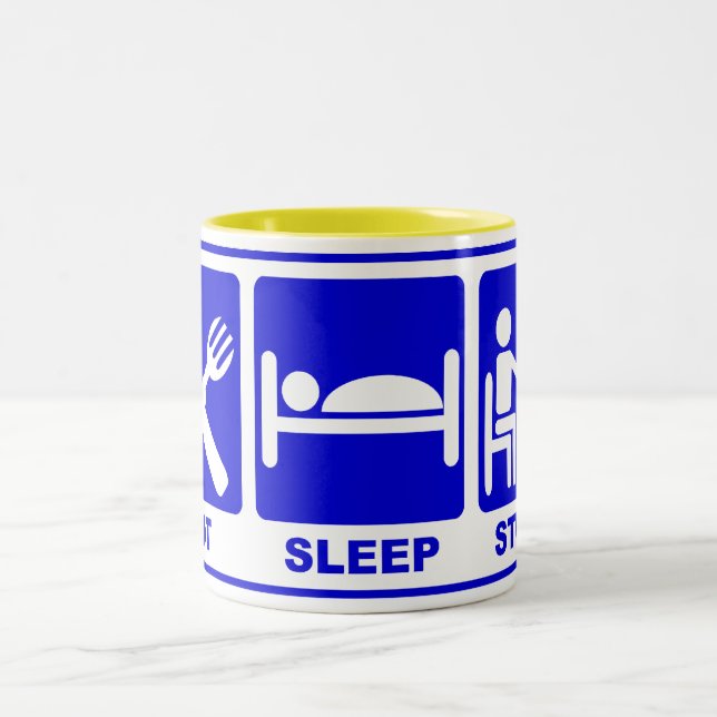EAT SLEEP STUDY Two-Tone COFFEE MUG (Center)