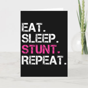 Eat Sleep Stunt Repeat Pink Cheerleader Girl Gift Card