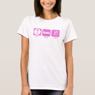 eat sleep style pink T-Shirt