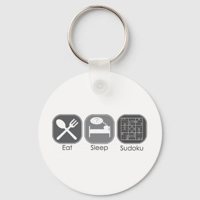 Eat Sleep Sudoku Copy Key Ring (Front)