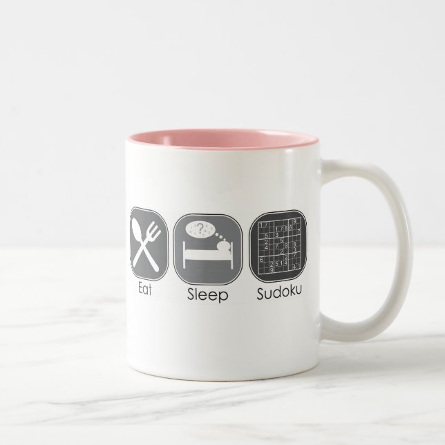 Eat Sleep Sudoku Two-Tone Coffee Mug (Right)