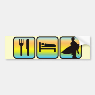 Eat, Sleep, Surf Bumper Sticker