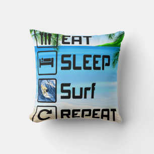 Eat Sleep Surf Repeat Cushion