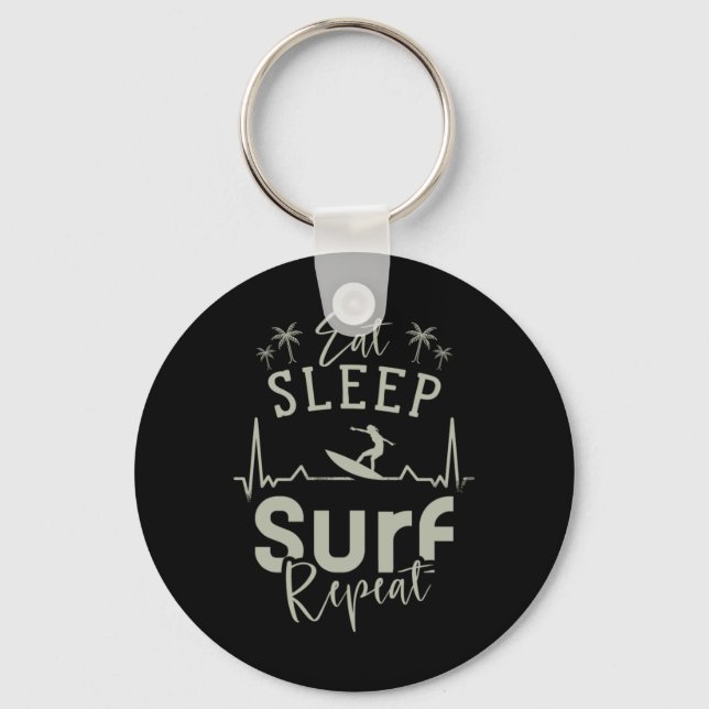 Eat Sleep Surf Repeat Key Ring (Front)