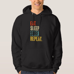 Eat Sleep Surf Repeat Retro Vintage Surfing Hoodie