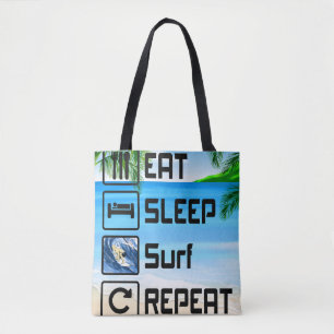 Eat Sleep Surf Repeat Tote Bag