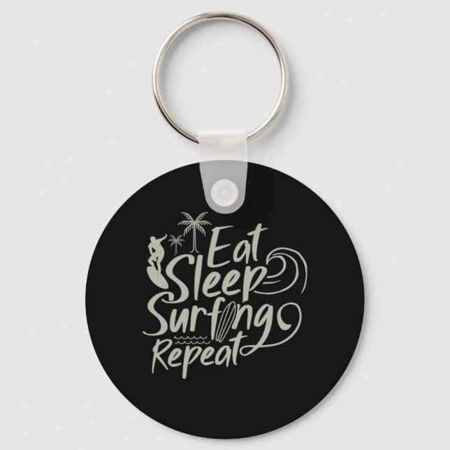 Eat Sleep Surfing Repeat Key Ring (Front)