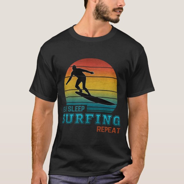 Eat Sleep Surfing Repeat Port Authority® Backpack T-Shirt (Front)