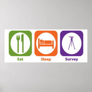 Eat Sleep Survey Poster