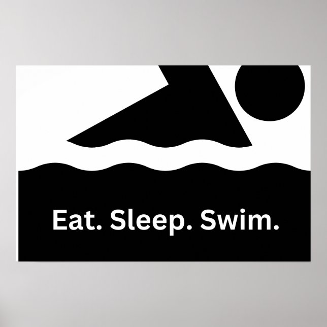 Eat, Sleep, Swim Art Poster (Front)