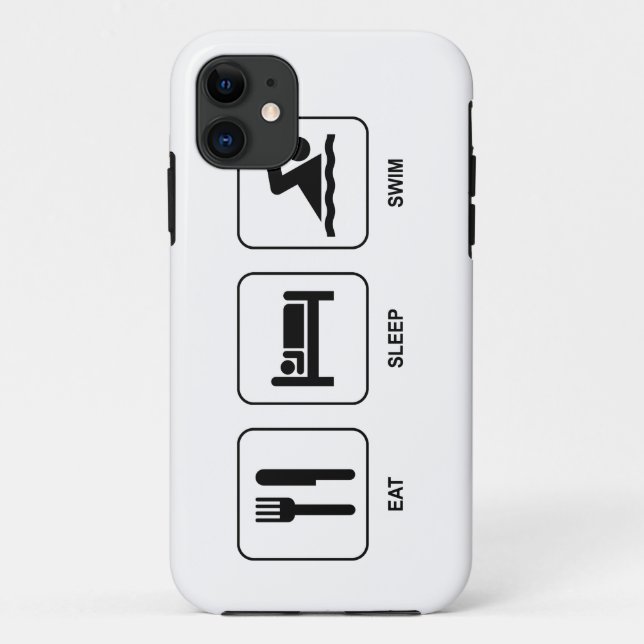 Eat Sleep Swim Case-Mate iPhone Case (Back)