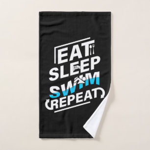 Eat Sleep Swim Hand Towel
