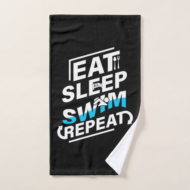 Eat Sleep Swim Hand Towel (Hand Towel)