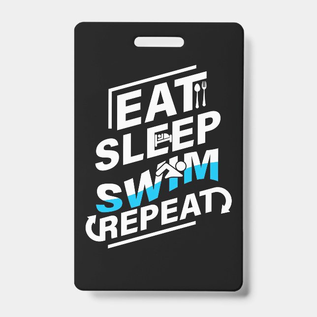 Eat Sleep Swim ID Badge (Front)
