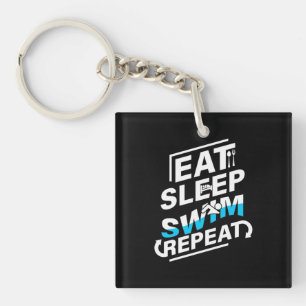 Eat Sleep Swim Key Ring