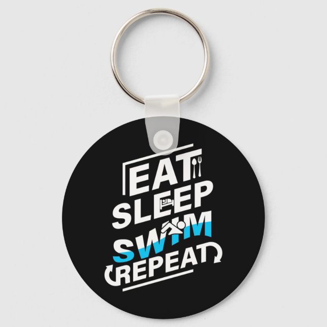 Eat Sleep Swim Key Ring (Front)