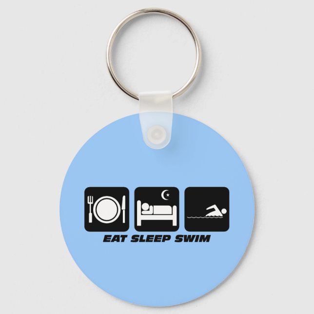 eat sleep swim key ring (Front)