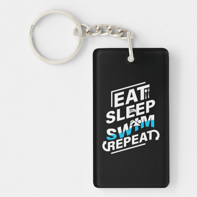Eat Sleep Swim Key Ring (Front)