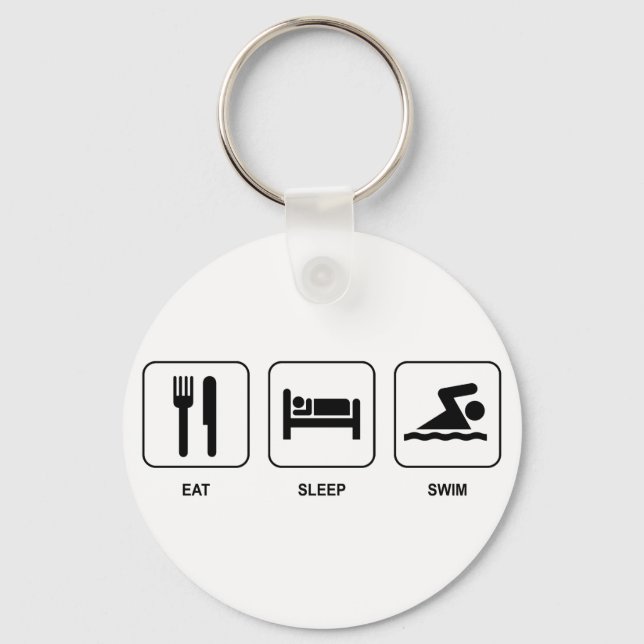 Eat Sleep Swim Keychain (Front)