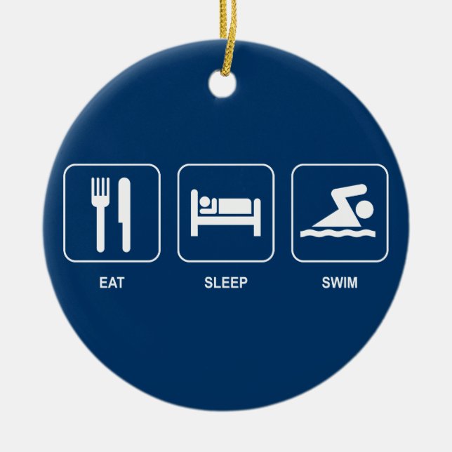 Eat Sleep Swim Ornament (Front)