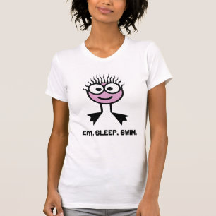 Eat.Sleep.Swim - Pink Swim Character T-Shirt