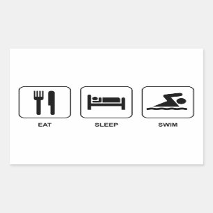 Eat Sleep Swim Rectangular Sticker