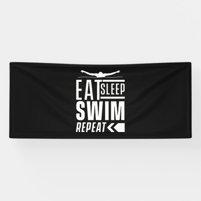 Eat Sleep Swim Repeat Banner (Horizontal)