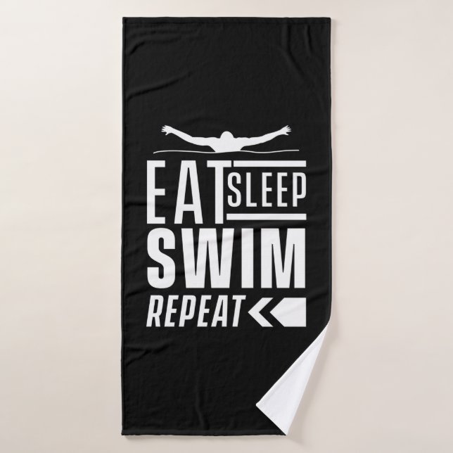 Eat Sleep Swim Repeat Bath Towel (Bath Towel)
