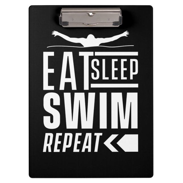 Eat Sleep Swim Repeat Clipboard (Front)