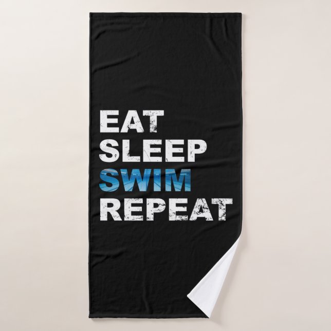 Eat Sleep Swim Repeat - Funny Gift for Swimmer Bath Towel (Bath Towel)