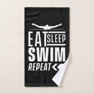 Eat Sleep Swim Repeat Hand Towel