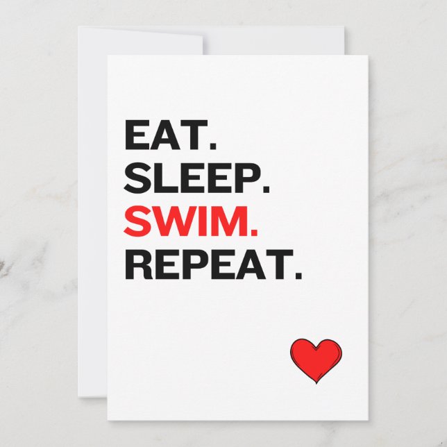 Eat. Sleep. Swim. Repeat. Holiday Card (Front)