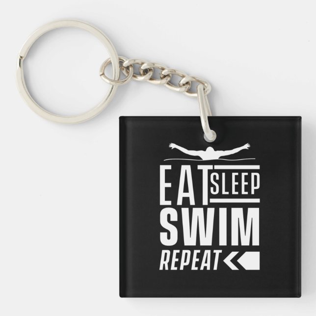 Eat Sleep Swim Repeat Key Ring (Front)
