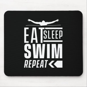 Eat Sleep Swim Repeat Mouse Pad
