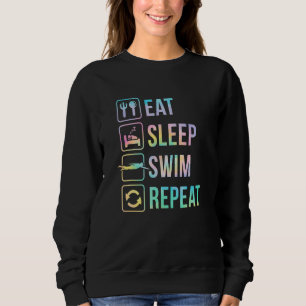 Eat Sleep Swim Repeat Swimmer Swimming Coach Sweatshirt