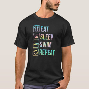 Eat Sleep Swim Repeat Swimmer Swimming Coach T-Shirt