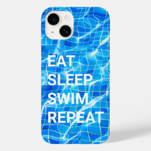 Eat Sleep Swim Repeat Swimming Pool Aquatic Case-Mate iPhone 14 Case
