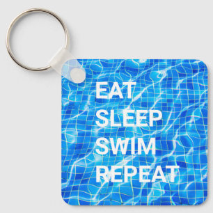 Eat Sleep Swim Repeat Swimming Pool Aquatic Key Ring